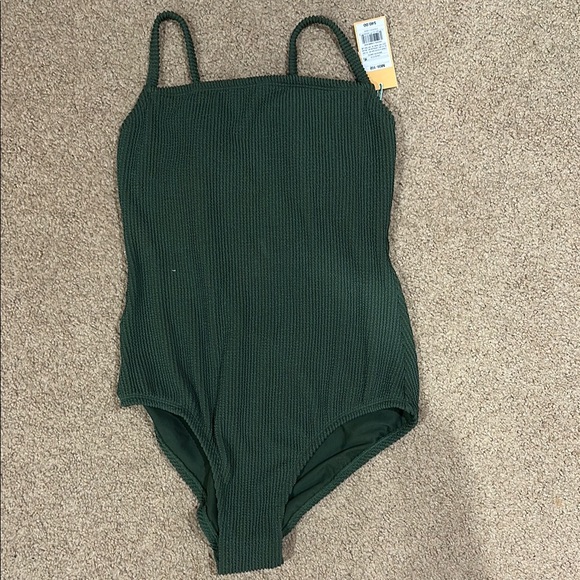Lulu's Forest Green Textured Swimsuit - Picture 1 of 3